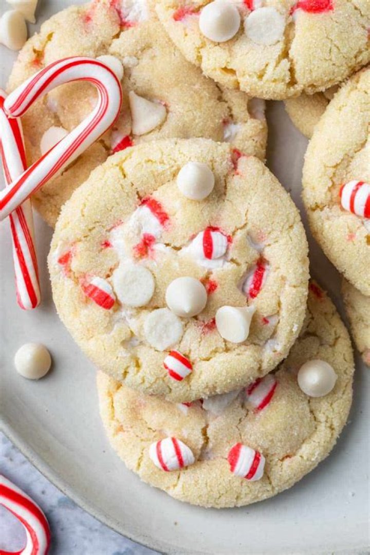 White Chocolate Peppermint Cookies - Celebrating Sweets